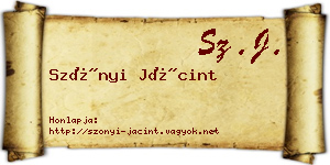 Szőnyi Jácint névjegykártya